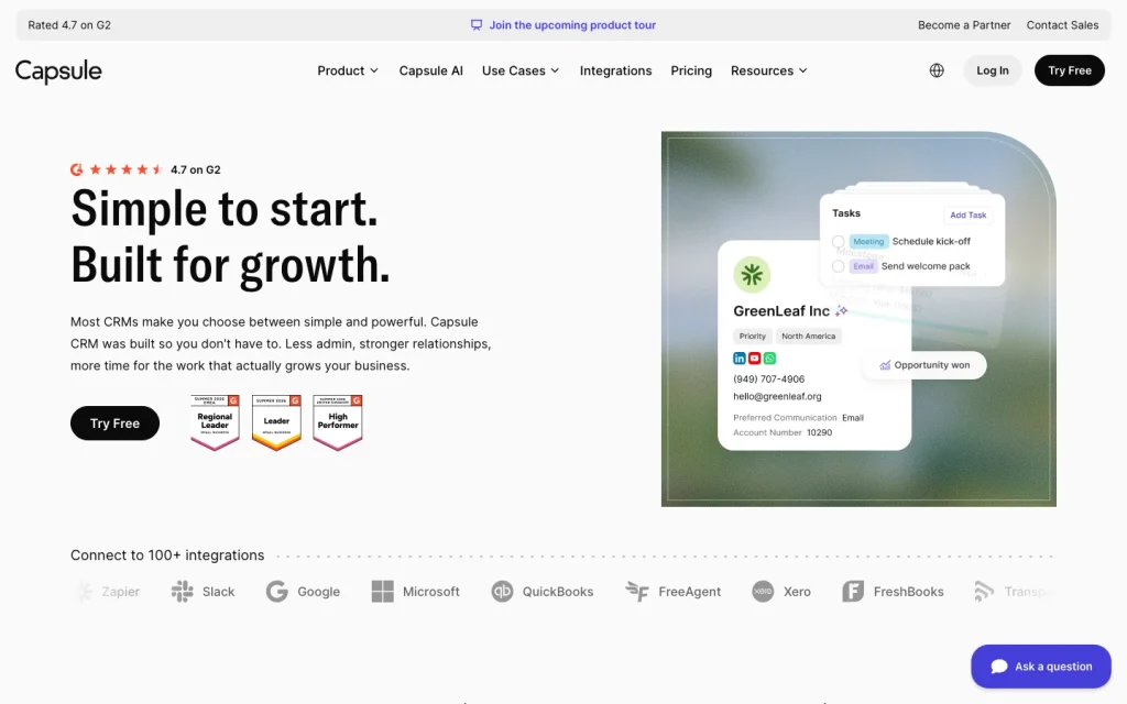 Capsule CRM product image