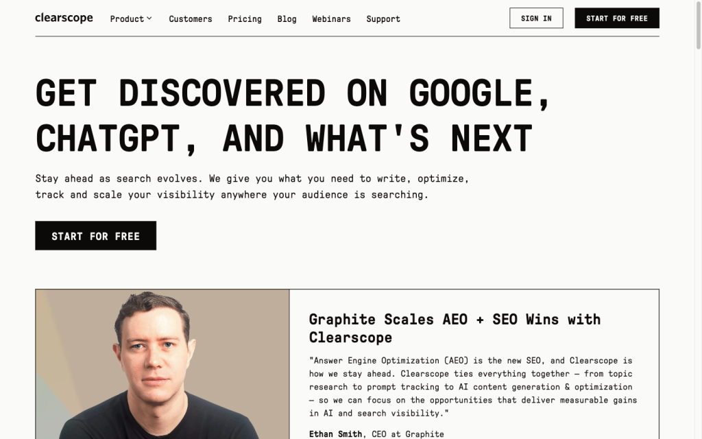 Clearscope product image